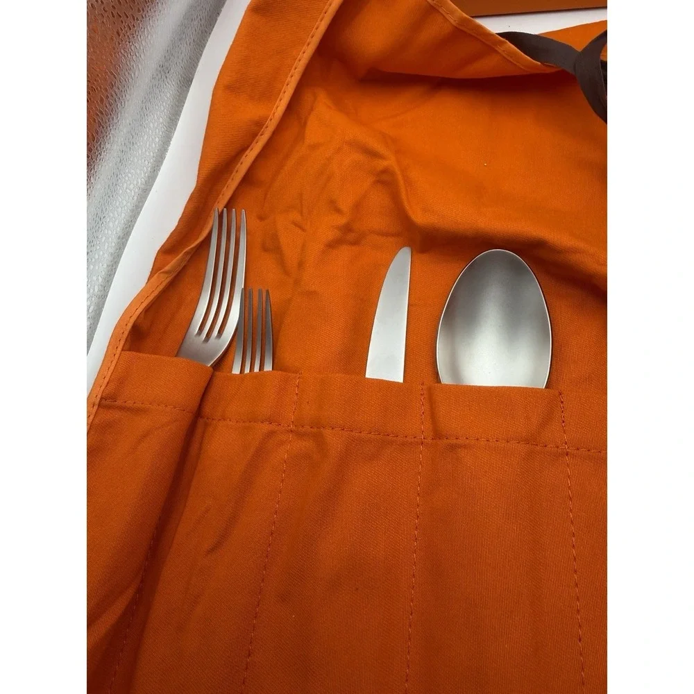 Hermès Paris Tout Simple HTS 4 Pc Stainless Flatware Set Box & Travel Roll